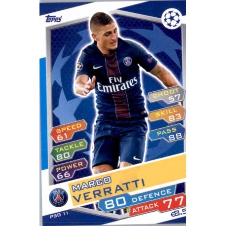 Marco Verratti PSG PSG11 Match Attax Champions 2016-17