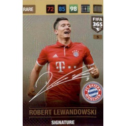 Robert Lewandowski Signature Bayern Munchen 5 FIFA 365 Adrenalyn XL 2017