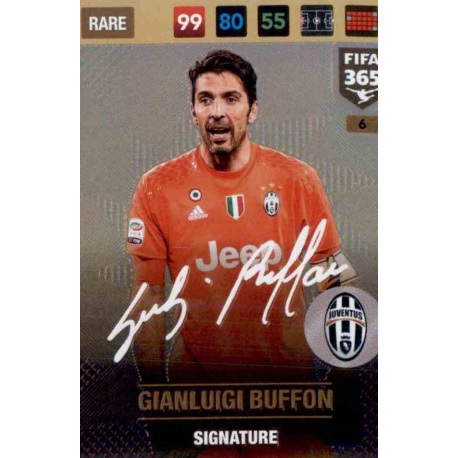 Gianluigi Buffon Signature Juventus 6 FIFA 365 Adrenalyn XL 2017
