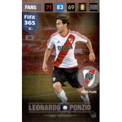 Leonardo Ponzio Fans Favourite River Plate 48 FIFA 365 Adrenalyn XL 2017