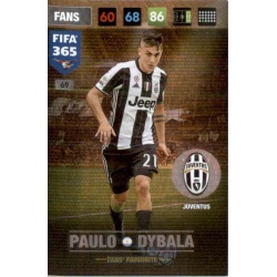 Paulo Dybala Fans Favourite Juventus 69 FIFA 365 Adrenalyn XL 2017