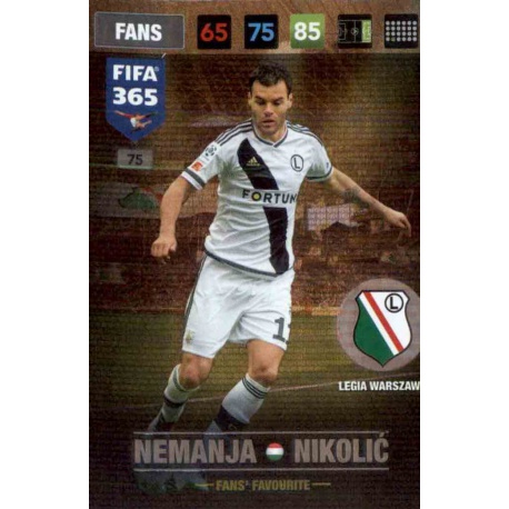 Nemanja Nikolic Fans Favourite Legia Warszawa 75 FIFA 365 Adrenalyn XL 2017