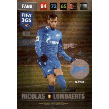 Nicolas Lombaerts Fans Favourite Zenit 79 FIFA 365 Adrenalyn XL 2017