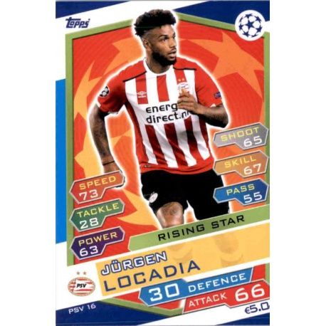 Jürgen Locadia Rising Star PSV16 Match Attax Champions 2016-17