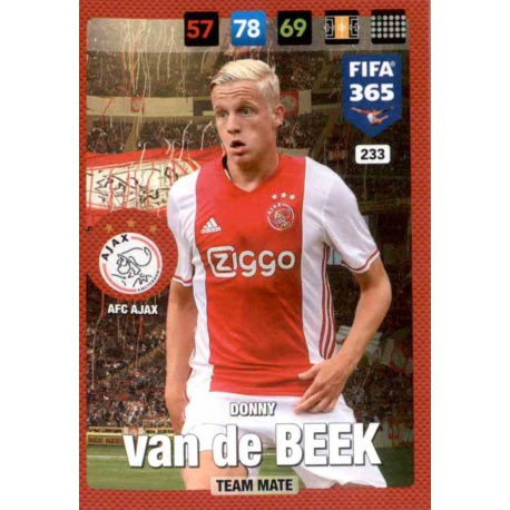Donny van de Beek Ajax 233 FIFA 365 Adrenalyn XL 2017