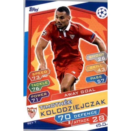 Timothée Kolodziejczak Away Goal SEV7 Match Attax Champions 2016-17