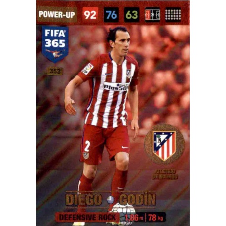 Diego Godin Defensive Rock Atletico Madrid 353 FIFA 365 Adrenalyn XL 2017