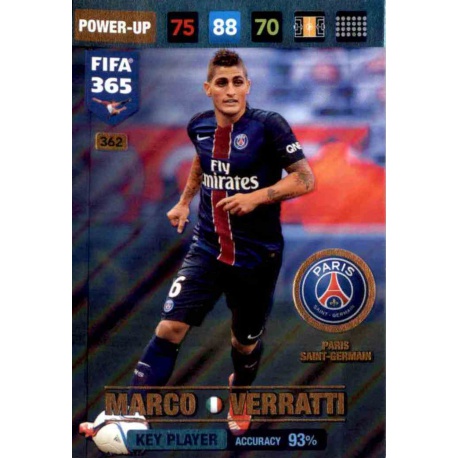 Marco Verratti Key Player Paris Saint-Germain 362 FIFA 365 Adrenalyn XL 2017