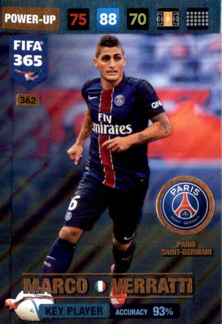 Key Players Marco Verratti Panini Fifa 365 Cards 2017-362