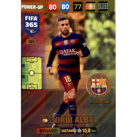 Jordi Alba Dynamo Barcelona 381 FIFA 365 Adrenalyn XL 2017