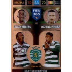 Gelson Martins - Matheus Pereira Next Generation Sporting Portugal 393 FIFA 365 Adrenalyn XL 2017