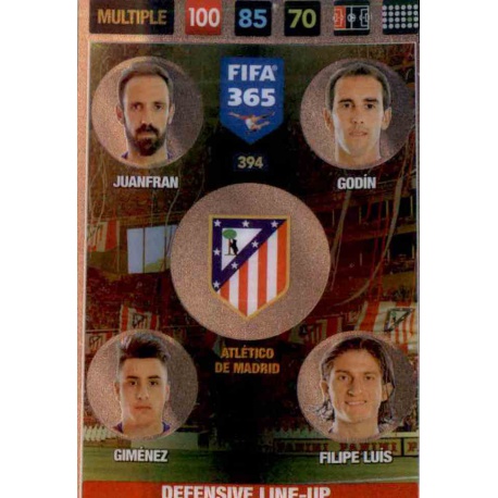 Juanfran - Diego Godin - Gimenez - Filipe Luiz Defensive Line-Up Atletico Madrid 394 FIFA 365 Adrenalyn XL 2017