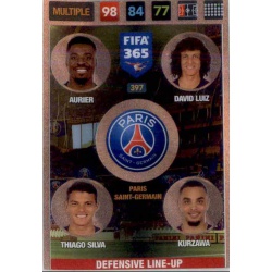 Aurier - David Luiz - Thiago Silva - Kurzawa Defensive Line-Up Paris Saint-Germain 397 FIFA 365 Adrenalyn XL 2017