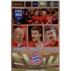 Arjen Robben - Thomas Muller - Robert Lewandowski Attacking Trio Bayern Munchen 401 FIFA 365 Adrenalyn XL 2017