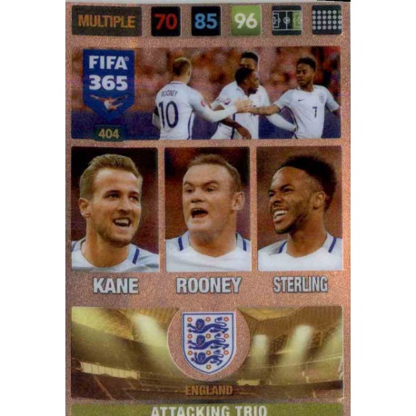 Harry Kane - Wayne Rooney - Sterling Attacking Trio England 404 FIFA 365 Adrenalyn XL 2017