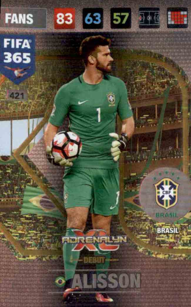 Brasil Panini Fifa 365 Cards 2017-421 Debuts Alisson Axl 