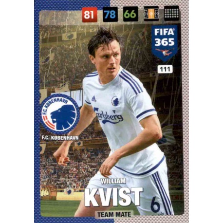 William Kvist F.C. København 111 FIFA 365 Adrenalyn XL 2017 Nordic Edition