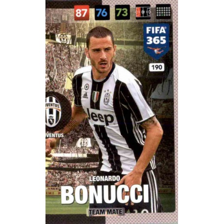 Leonardo Bonucci Juventus 190 FIFA 365 Adrenalyn XL 2017 Nordic Edition