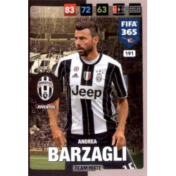 Andrea Barzagli Juventus 191 FIFA 365 Adrenalyn XL 2017 Nordic Edition