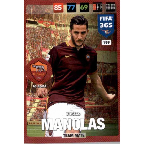 Kostas Manolas AS Roma 199 FIFA 365 Adrenalyn XL 2017 Nordic Edition