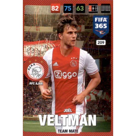 Joël Veltman AFC Ajax 209 FIFA 365 Adrenalyn XL 2017 Nordic Edition