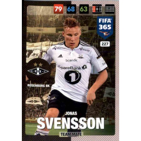 Jonas Svensson Rosenborg B.K. 227 FIFA 365 Adrenalyn XL 2017 Nordic Edition