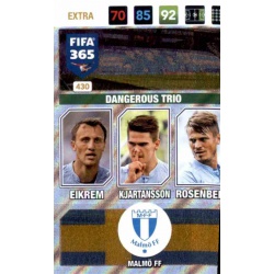 Eikrem Kjartansson Rosenberg Dangerous Trio Malmö FF 430 FIFA 365 Adrenalyn XL 2017 Nordic Edition