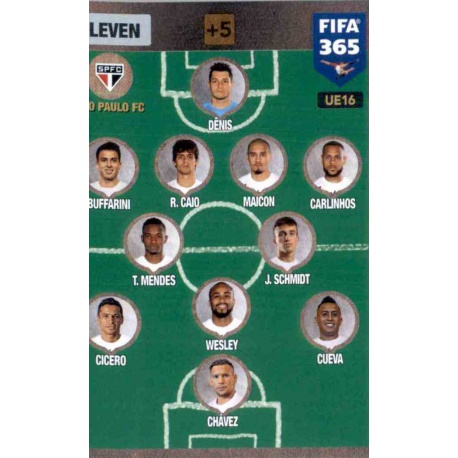 Eleven 4-2-3-1 São Paulo UE16 FIFA 365 Adrenalyn XL 2017 Update Edition