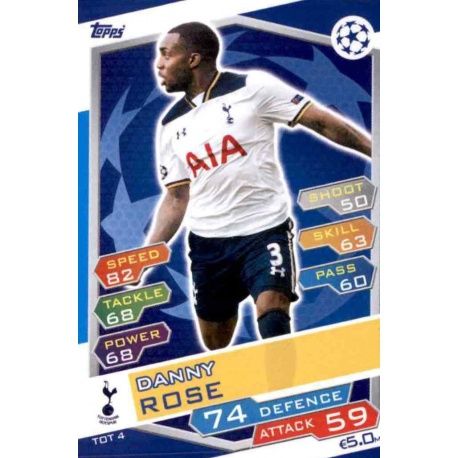 Danny Rose Tottenham Hotspur TOT4 Match Attax Champions 2016-17