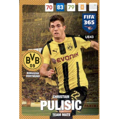 Christian Pulisic Borussia Dortmund UE43 FIFA 365 Adrenalyn XL 2017 Update Edition