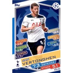 Jan Vertonghen Tottenham Hotspur TOT6 Match Attax Champions 2016-17