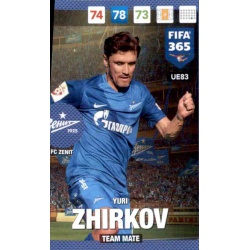 Yuri Zhirkov FC Zenit UE83 FIFA 365 Adrenalyn XL 2017 Update Edition