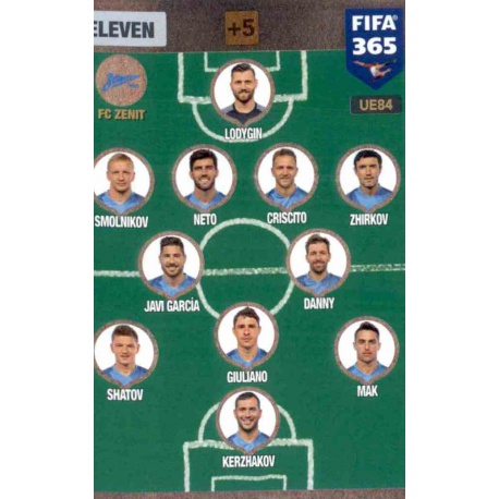 Eleven 4-2-3-1 FC Zenit UE84 FIFA 365 Adrenalyn XL 2017 Update Edition