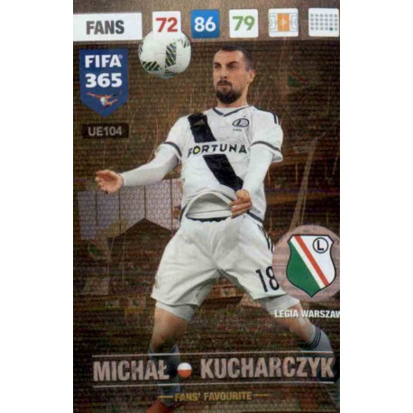 Michał Kucharczyk Fans Favourite Legia Warszawa UE104 FIFA 365 Adrenalyn XL 2017 Update Edition