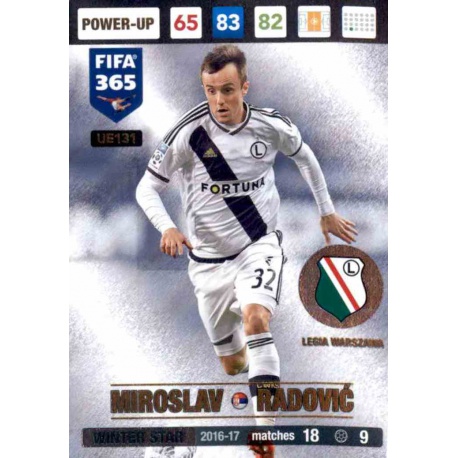 Miroslav Radović Winter Star Legia Warszawa UE131 FIFA 365 Adrenalyn XL 2017 Update Edition