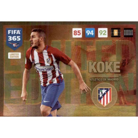 Koke Limited Edition Atlético Madrid FIFA 365 Adrenalyn XL 2017 Update Edition