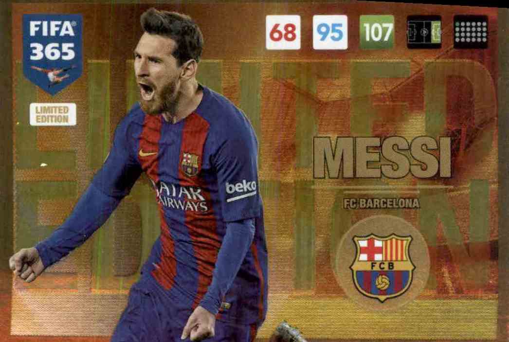 limited edition messi card 2016-17 Panini Adrenalyn FIFA 365 Lionel Messi Limited Edition (Blond)  Trading Card main image 0