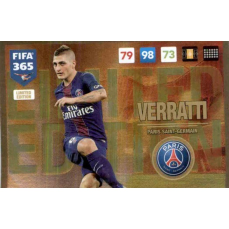Marco Verratti Limited Edition Paris Saint Germain FIFA 365 Adrenalyn XL 2017 Update Edition
