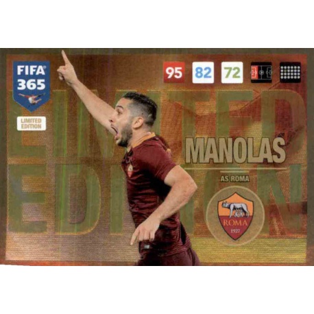 Konstantinos Manolas Limited Edition AS Roma FIFA 365 Adrenalyn XL 2017 Update Edition