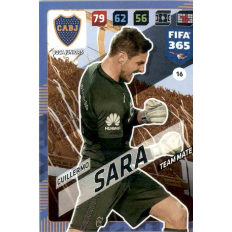 Guillermo Sara Boca Juniors 16 FIFA 365 Adrenalyn XL 2018