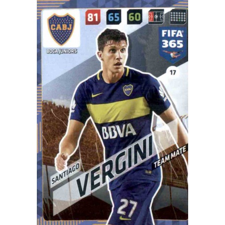 Santiago Vergini Boca Juniors 17 FIFA 365 Adrenalyn XL 2018