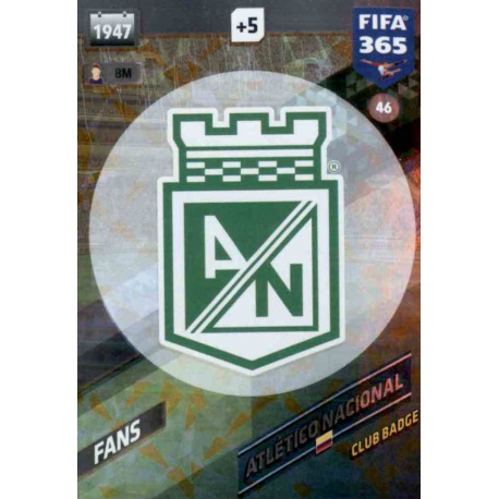 Escudo Atlético Nacional 46 FIFA 365 Adrenalyn XL 2018