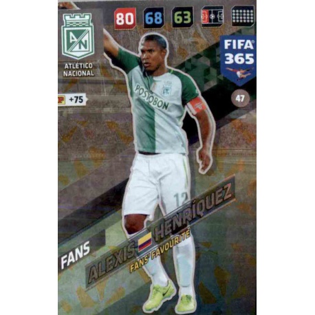 Alexis Henriquez Fans Favourite Atlético Nacional 47 FIFA 365 Adrenalyn XL 2018