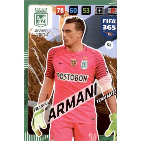 Franco Armani Atlético Nacional 52 FIFA 365 Adrenalyn XL 2018