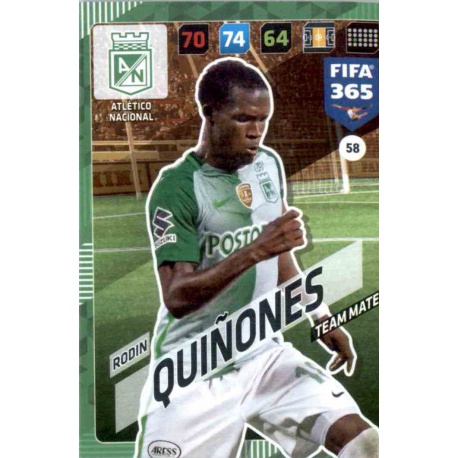 Rodin Quiñones Atlético Nacional 58 FIFA 365 Adrenalyn XL 2018