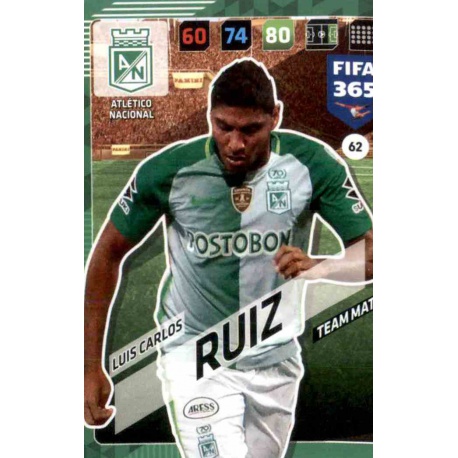 Luis Carlos Ruiz Atlético Nacional 62 FIFA 365 Adrenalyn XL 2018