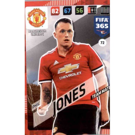 Phil Jones Manchester United 72 FIFA 365 Adrenalyn XL 2018