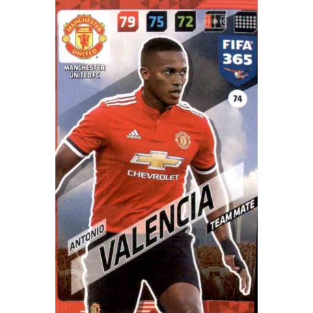 Antonio Valencia Manchester United 74 FIFA 365 Adrenalyn XL 2018
