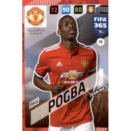 Paul Pogba Manchester United 75 FIFA 365 Adrenalyn XL 2018