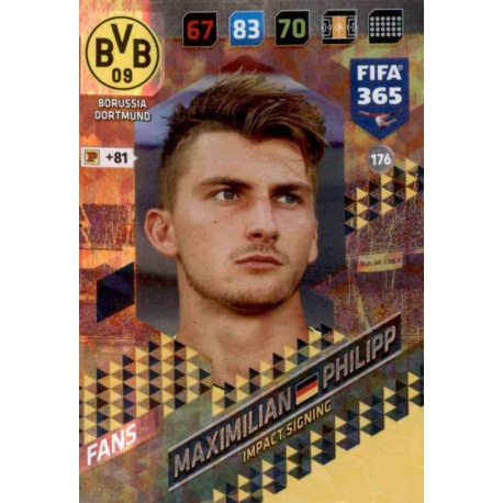 Maximilian Philipp Impact Signing Borussia Dortmund 176 FIFA 365 Adrenalyn XL 2018